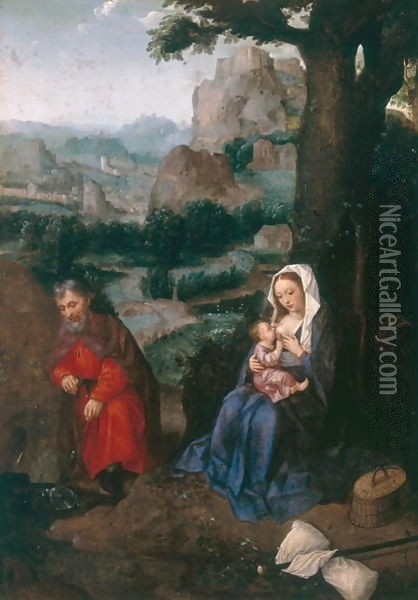 Rest on the Flight into Egypt Oil Painting - Gerard David