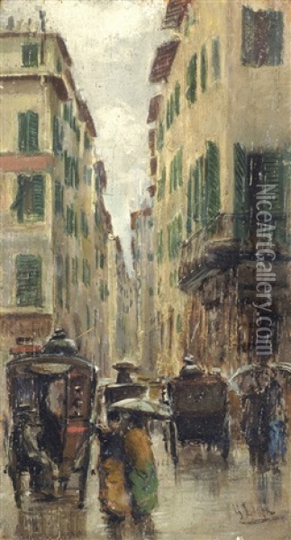 Giornata Di Pioggia Oil Painting - Giovanni Lessi