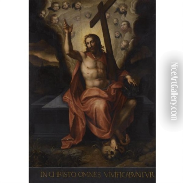 Salvator Mundi Oil Painting - Michiel Coxie the Elder