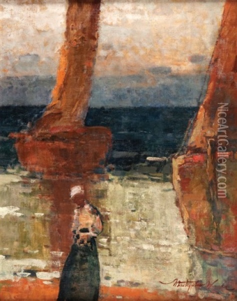 Bretonki Nad Morzem Oil Painting - Wladyslaw Wankie