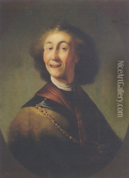 Portrait Of A Laughing Young Man Oil Painting - Isaac De Joudreville