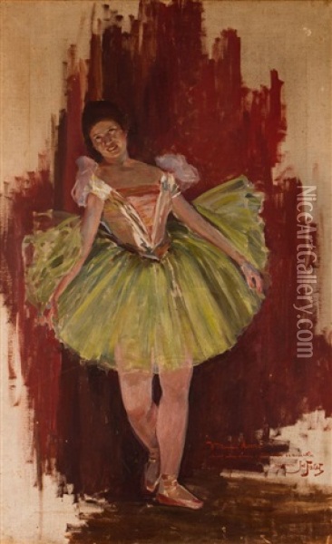 Baletnica Oil Painting - Julian Falat