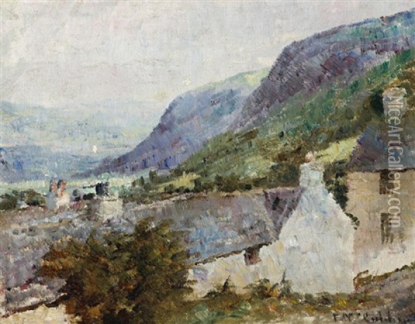 Vale Of Conway, Wales Oil Painting - Frederick McCubbin