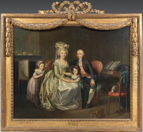 Portrait De Famille Oil Painting - Charles Lepeintre