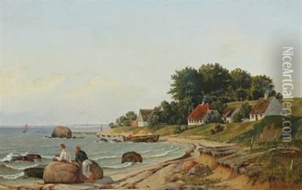 Coastal Scenery Oil Painting - Frederik Niels Martin Rohde