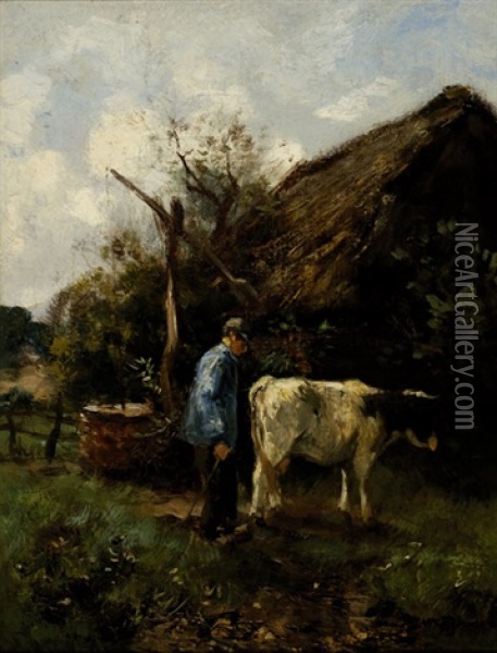 At The Stables Oil Painting - Willem George Frederik Jansen