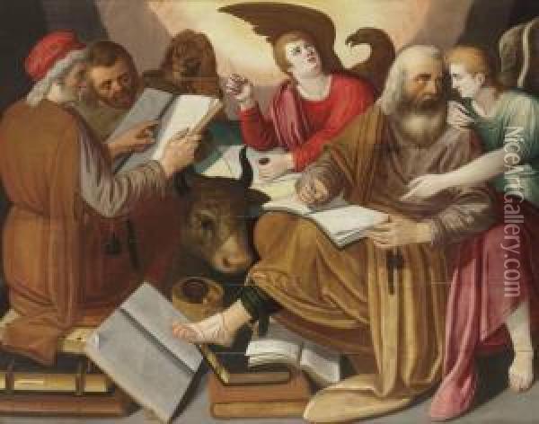 The Four Evangelists Oil Painting - Leonardus Neyts