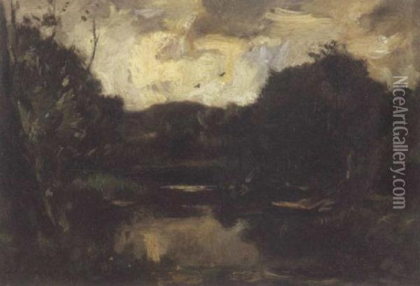 River Scene Oil Painting - Jacob Henricus Maris