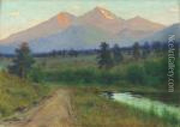 Longs Peak At Sunset From Estes Park, Colorado Oil Painting - Charles Partridge Adams