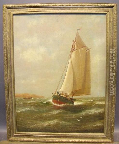 Boats On Choppy Waters Oil Painting - Wesley Webber