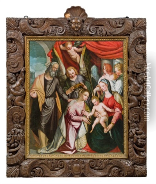 Mystische Vermahlung Der Heiligen Katharina Oil Painting - Bernardino India