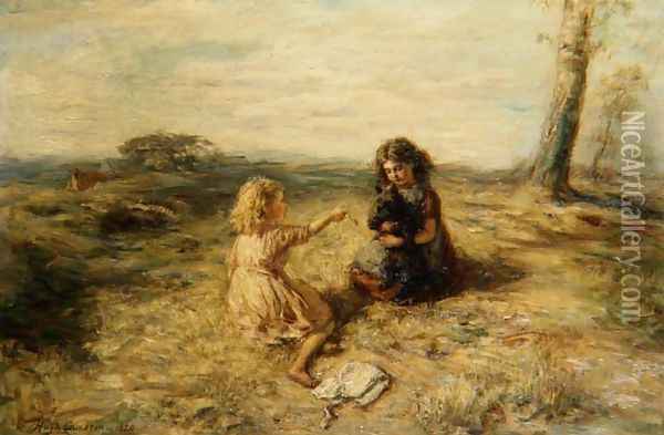 New Tricks, 1880 Oil Painting - Hugh Cameron