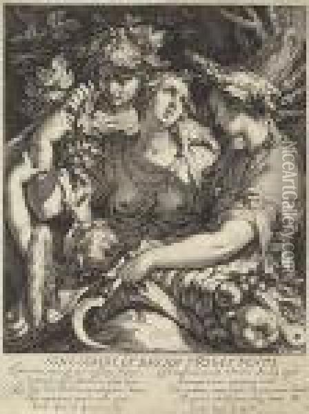Venus, Ceres And Bacchus Oil Painting - Jan Pietersz. Saenredam