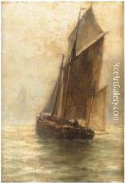 Sailing Barge Oil Painting - William Edward Norton