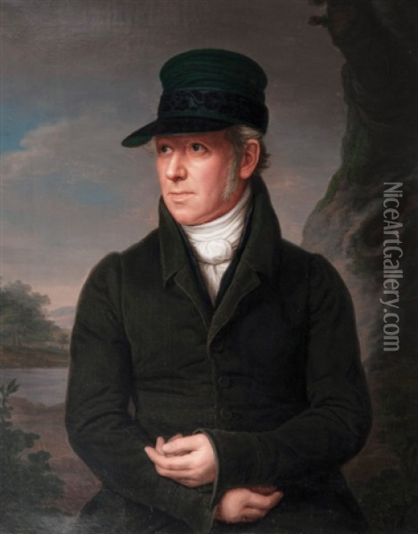 Portrait Of Heinrich Jacob Aldenrath Oil Painting - Friedrich Carl Groeger