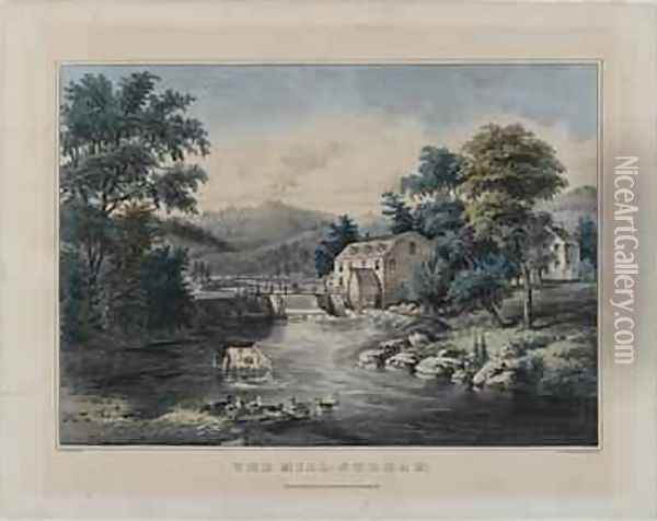 The Mill-Stream, published by Currier and Ives, New York Oil Painting - Frances Flora Bond (Fanny) Palmer