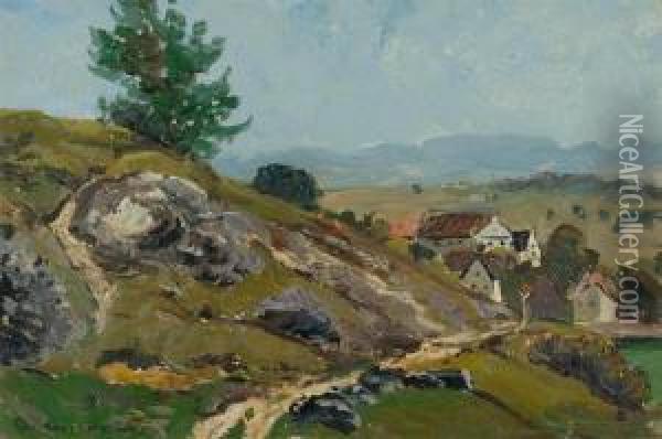 Dorflandschaft Oil Painting - Otto Gampert