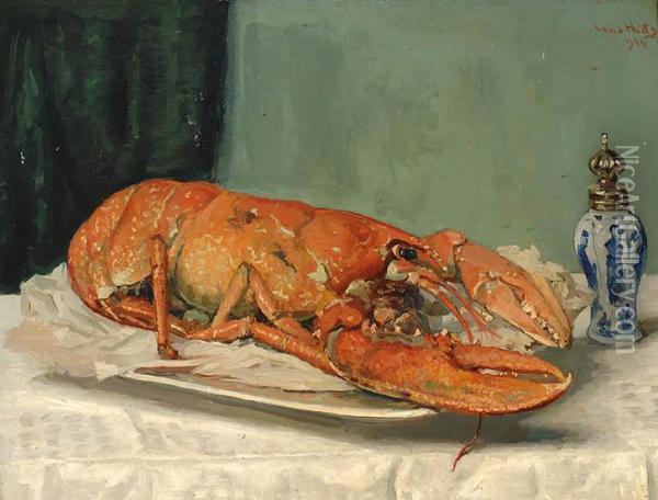 Still Life With Lobster Oil Painting - Louis Hartz