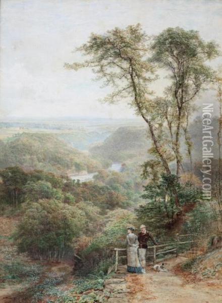 The River Ure, From Mowbray Point - Yorkshire Oil Painting - Ebenezer Wake Cook