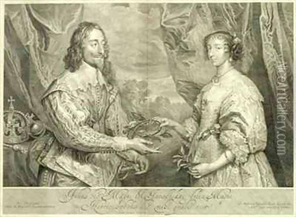 Charles I 1600-49 and Henrietta Maria 1609-69 Oil Painting - Sir Anthony Van Dyck
