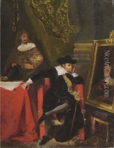 Cromwell At Windsor Castle Oil Painting - Eugene Delacroix
