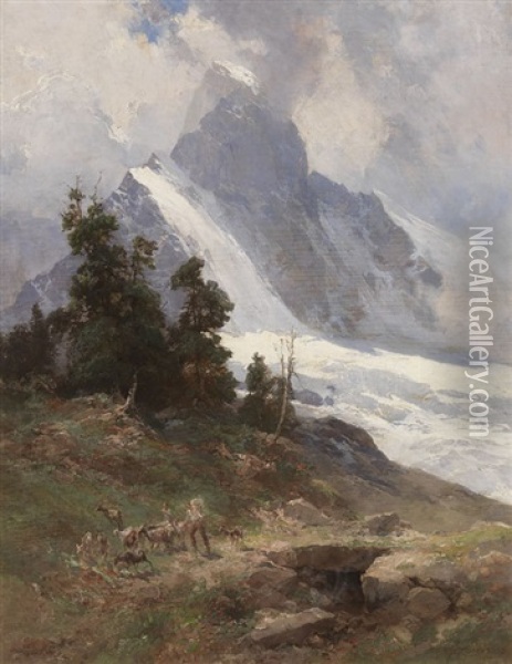 Auftrieb Am Matterhorn Oil Painting - Edward Theodore Compton