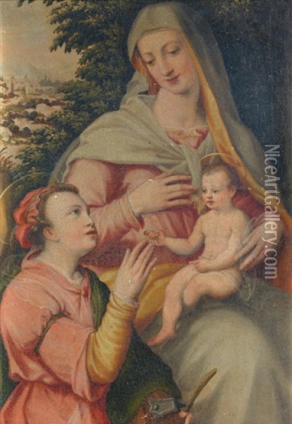 The Mystic Marriage Of Saint Catherine Oil Painting - Francesco del Brina