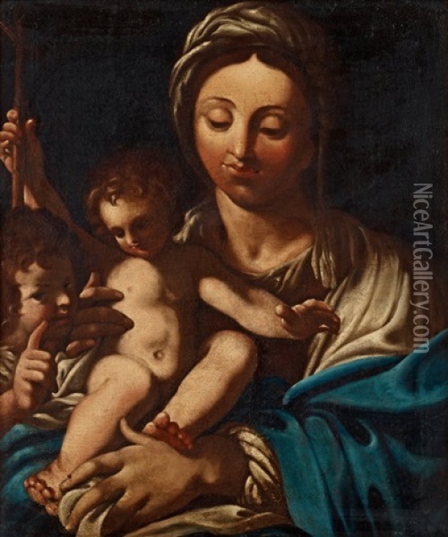 Madonnan Med Barnet Och Johannes Doparen Oil Painting - Bartolomeo Schedoni