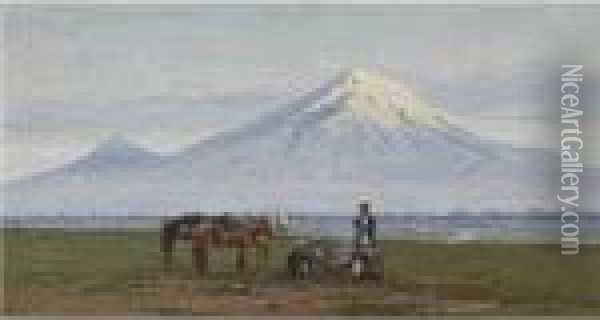 Mount Ararat Oil Painting - Richard Karlovich Zommer