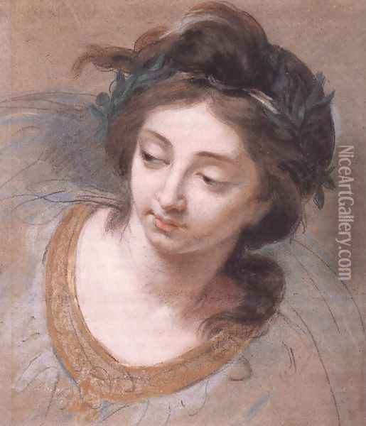 Woman's Head Oil Painting - Elisabeth Vigee-Lebrun