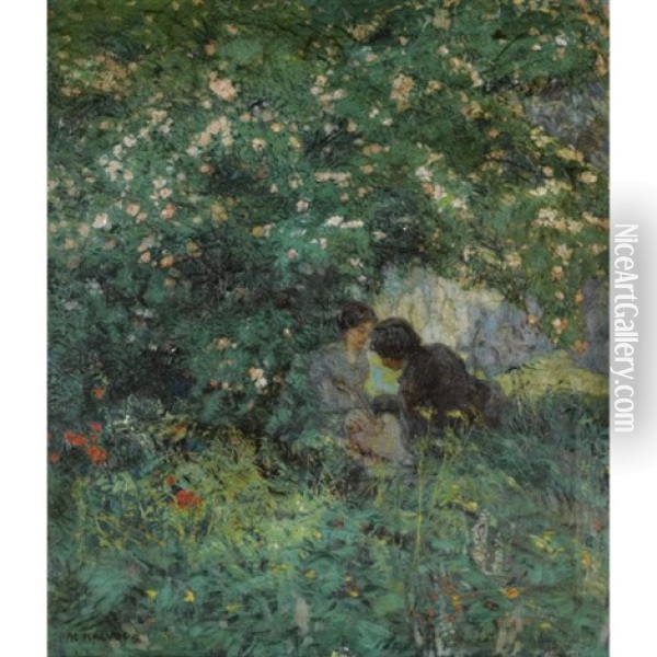 Lovers In The Grass (milenci V Trave) Oil Painting - Alois Kalvoda