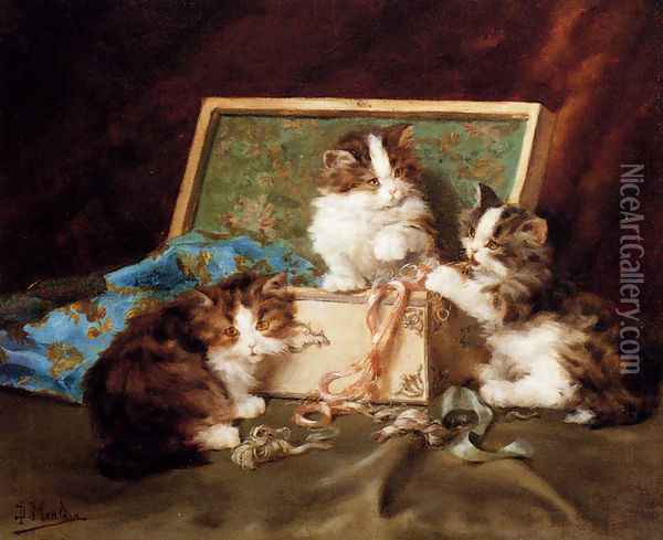 The Sewing Box Oil Painting - Daniel Merlin