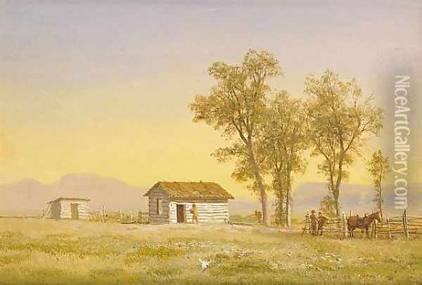 Homestead in the Rocky Mountains 1863 Oil Painting - Albert Bierstadt