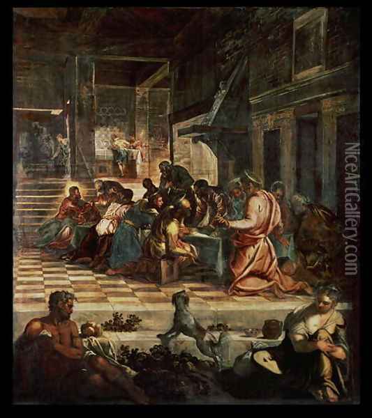 The Last Supper Oil Painting - Jacopo Tintoretto (Robusti)