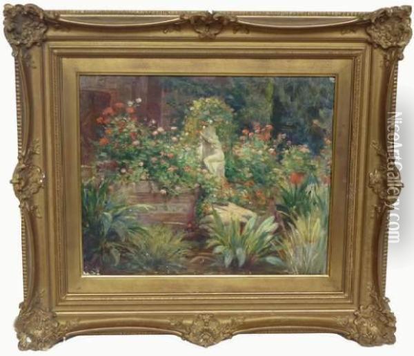  Jardin De L'artiste En Fleurs  Oil Painting - Albert Aublet