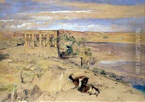 The Hypaethral Temple at Philae Oil Painting - John Frederick Lewis