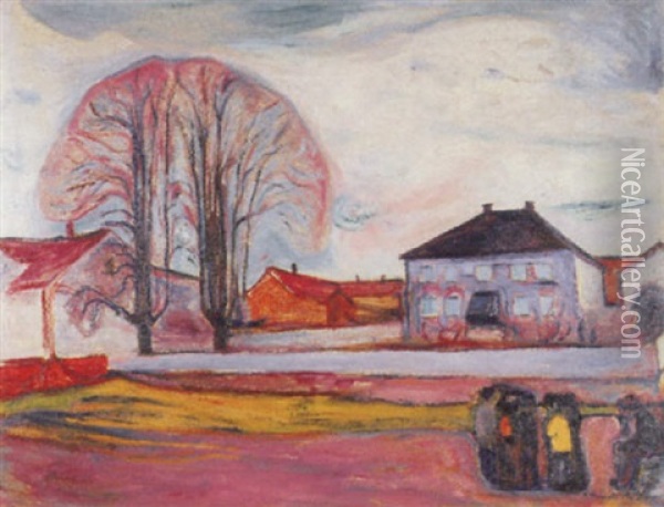 Haus In Aasgaardstrand Oil Painting - Edvard Munch