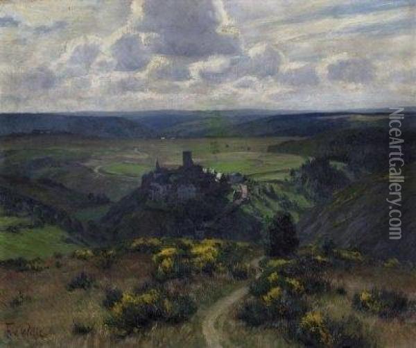View On Reifferscheid In The Eifel. Signed Lower Left: F.v. Wille Oil Painting - Fritz Von Wille