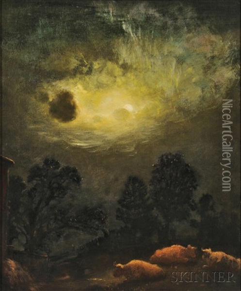 Moon(light) Mystery Oil Painting - Arthur B. Davies