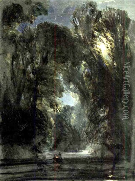 Clair De Lune Oil Painting - Baron Jean Antoine Theodore Gudin