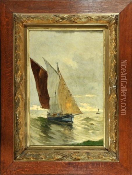 Segelschiff Auf Bewegter See Oil Painting - Frank Myers Boggs