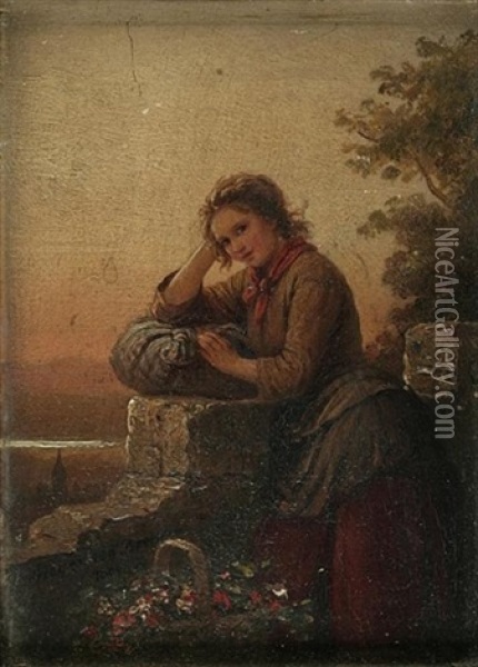 Portrait Of A Woman Oil Painting - Johann Georg Meyer von Bremen