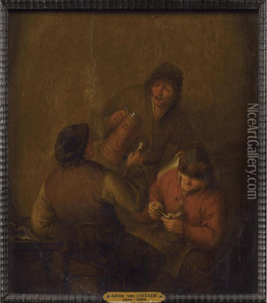 Scene De Taverne Oil Painting - Adriaen Jansz. Van Ostade