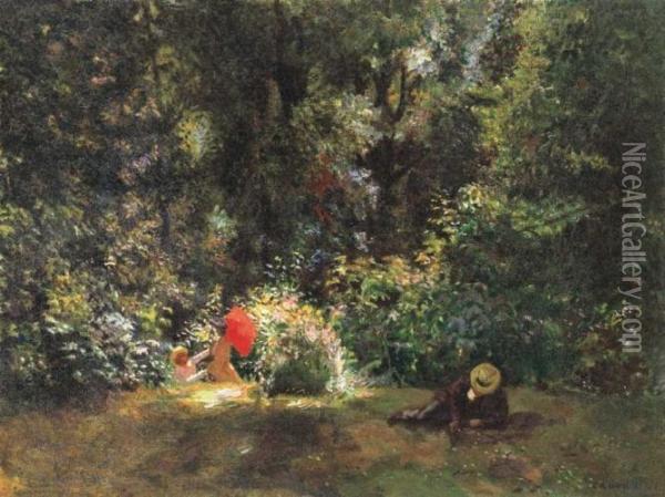 Picnic, About 1900 Oil Painting - Bela Ivanyi Grunwald