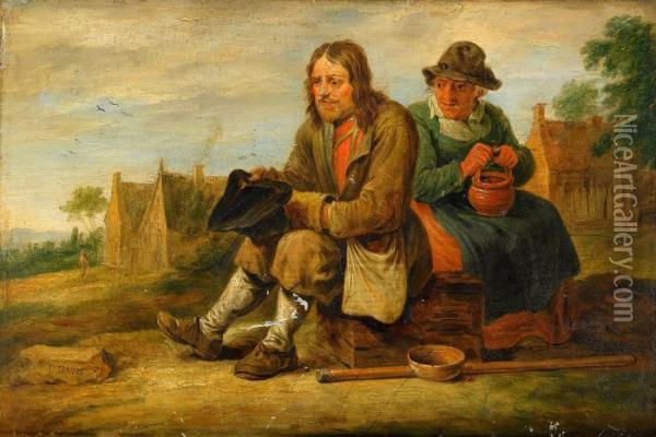 Rastande Bonder Oil Painting - David The Younger Teniers