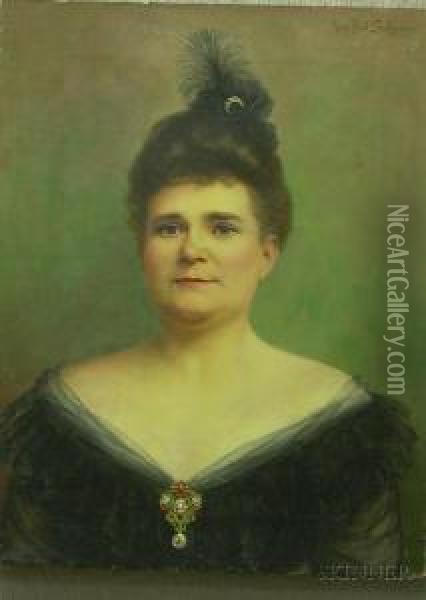 Portrait Of Mrs. Salisbury Oil Painting - Jean Paul Selinger