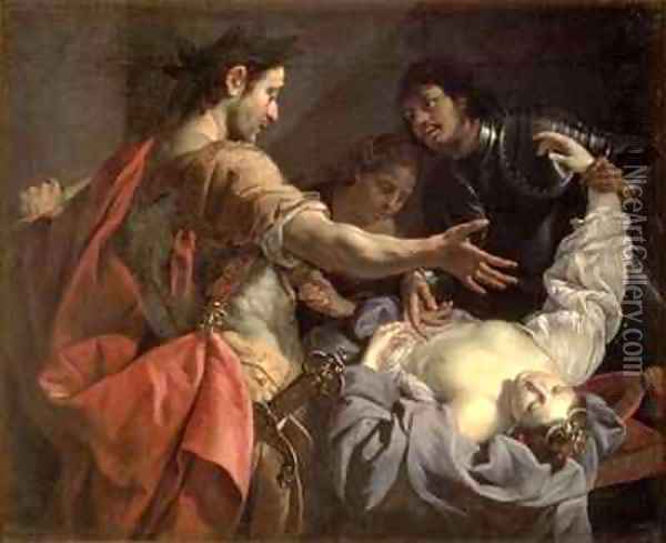 The Death of Cleopatra Oil Painting - Luca Da Reggio (Ferrari)