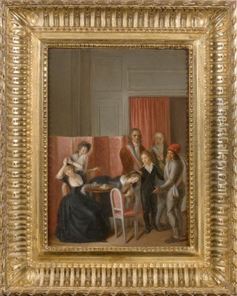 Louis Xvii Separe De Sa Mere Le 3 Juillet 1793 Oil Painting - Jean-Jacques Hauer