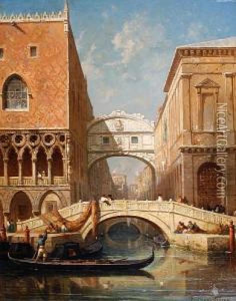 The Bridge Of Sighs, Venice Oil Painting - Antoine Ponthus-Cinier
