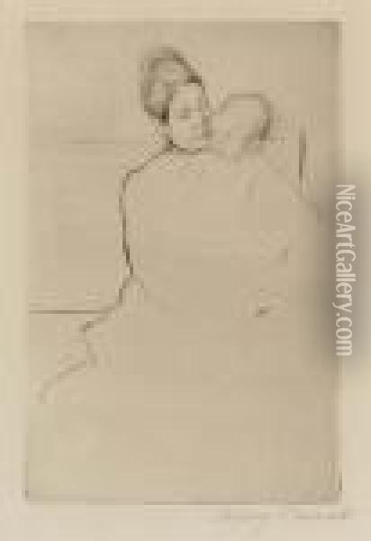 Gardner Held By His Mother (breeskin 113) Oil Painting - Mary Cassatt